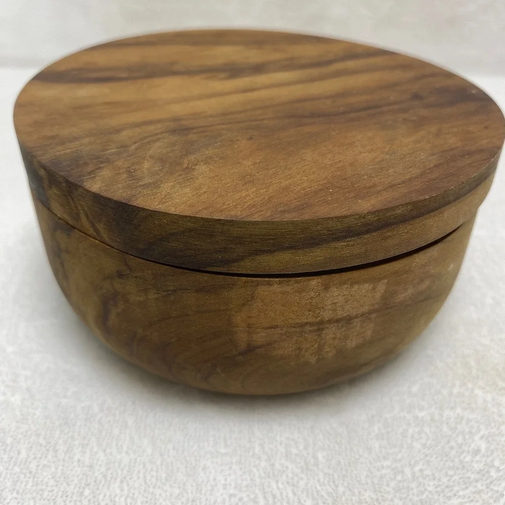Chefs Wooden Round Salt‎ & Pepper Cellar